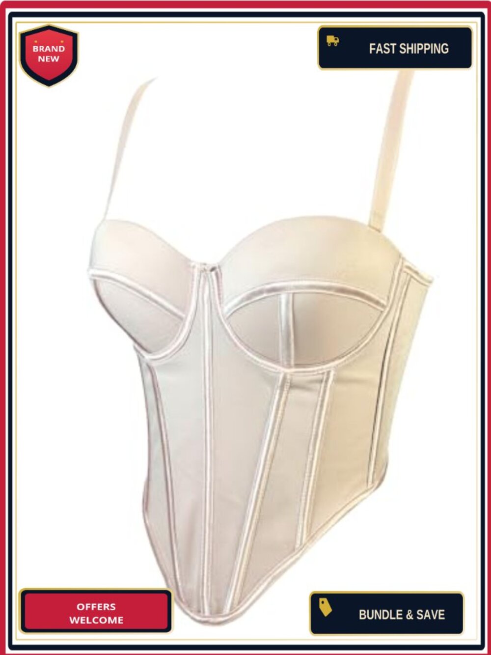 Women's Vintage Strap Bustier Corset Top Club Party Crop Top